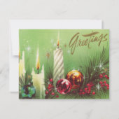 Retro-Weihnachtskerze Feiertagskarte (Vorderseite)