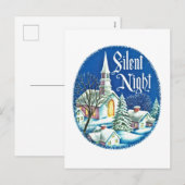 Retro-Weihnachtskirche Feiertagspostkarte (Vorne/Hinten)