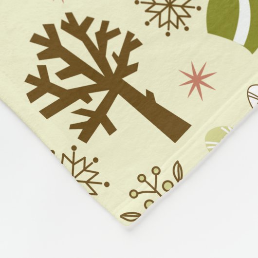 Retro Weihnachtskizze Nahtloses Muster Fleecedecke (Ecke)