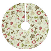 Retro Weihnachtskizze Nahtloses Muster Polyester Weihnachtsbaumdecke (Vorderseite)