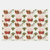 Retro-Weihnachtsklassiker-Trio Geschenkpapier Set (Vorderseite)