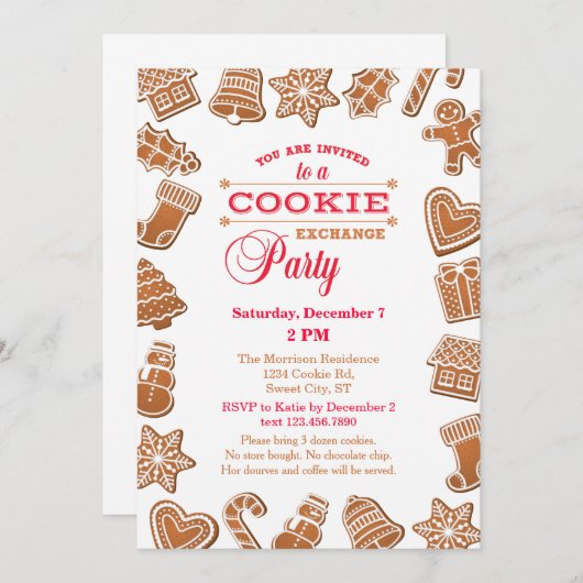 Retro-Weihnachtskochtausch-Party Einladung (Vorne/Hinten)