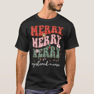 Retro-Weihnachtskrankenschwester Fröhliche examini T-Shirt