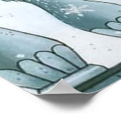 Retro Weihnachtskunst Deko Lady Poster (Ecke)