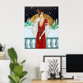Retro Weihnachtskunst Deko Lady Poster (Heimbüro)