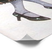 Retro Weihnachtskunst Deko Lady Poster (Ecke)