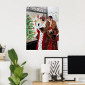 Retro Weihnachtskunst Deko Lady Poster (Heimbüro)