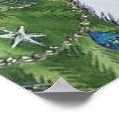 Retro Weihnachtskunst Deko Lady Poster (Ecke)