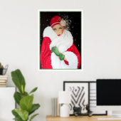 Retro Weihnachtskunst Deko Lady Poster (Heimbüro)