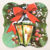 Retro-Weihnachtslampe Weihnachtsfeiertag Untersetzer (Vorderseite)