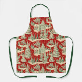 Retro-Weihnachtslandschaft im Vintage-Stil Schürze (Vorderseite)