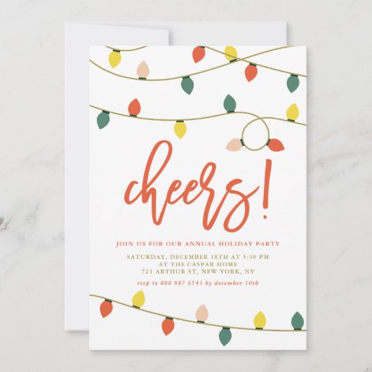 Retro WeihnachtsLICHT Feiertag Einladung (Vorderseite)