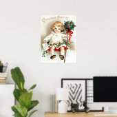 Retro-Weihnachtsmädchen Poster (Heimbüro)