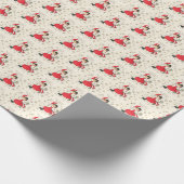 Retro-Weihnachtsmädchen Schneeflocken Geschenkpapier (Ecke)