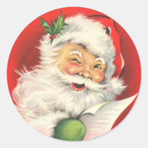 Retro-Weihnachtsmann-Aufkleber Runder Aufkleber