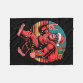 Retro Weihnachtsmann Bigfoot Weihnachten Lustig Sa Fleecedecke (Vorderseite (Horizontal))