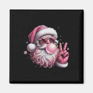 Retro Weihnachtsmann bläst Kaugummi Weihnachten Vi Magnet