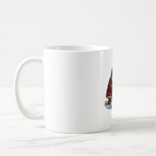 Retro Weihnachtsmann Eisangeln Weihnachten Kaffeetasse