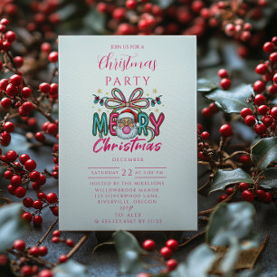 Retro Weihnachtsmann Frohe Weihnachten Coquette Sc Einladung