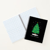 Retro Weihnachtsmann Frohe Weihnachtsbaumlichter Notizblock (Innenseite)