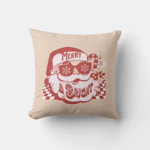 Retro Weihnachtsmann Fröhlich und Hell Groovy  Kissen