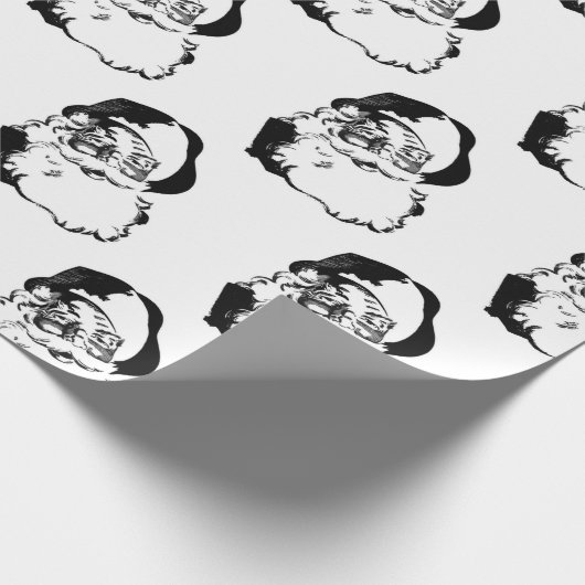 Retro-Weihnachtsmann Geschenkpapier (Ecke)