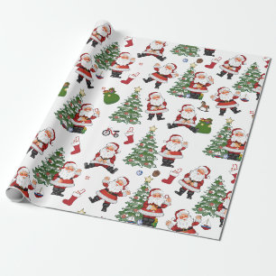 Retro-Weihnachtsmann-Geschenkpapier Geschenkpapier
