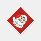 Retro-Weihnachtsmann-Gesicht Rot Serviette (Ecke)