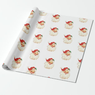 Retro-Weihnachtsmann-Gesicht Weihnachtspapier Geschenkpapier