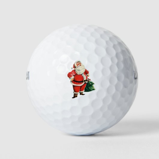 Retro Weihnachtsmann Golfball (Vorderseite)