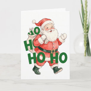 Retro-Weihnachtsmann Ho Ho Ho im Vintage-Stil Feiertagskarte