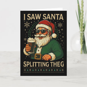 Retro Weihnachtsmann Ich sah den Weihnachtsmann, w Karte