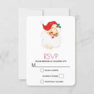 Retro-Weihnachtsmann im Vintage-Stil RSVP Karte