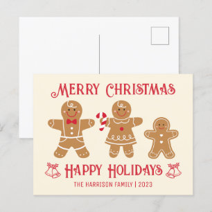 Retro-Weihnachtsmann-Kekse Familien-Weihnachten Postkarte
