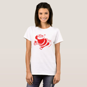 Retro Weihnachtsmann läuft Rot und Weiß T-Shirt