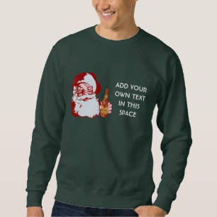 Retro Weihnachtsmann mit Bier schaffen Ihre Selbst Sweatshirt