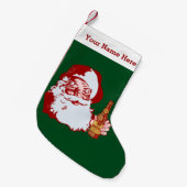 Retro Weihnachtsmann mit Bier-Weihnachtslustigem Kleiner Weihnachtsstrumpf (Vorderansicht (hängend))