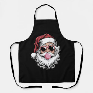 Retro-Weihnachtsmann mit Brille bläst Bubble Chris Schürze