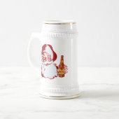 Retro Weihnachtsmann mit einem Bier-Weihnachten Bierglas (Vorderseite Links)