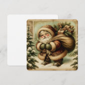 Retro-Weihnachtsmann mit Geschenken Feiertagskarte (Vorne/Hinten)