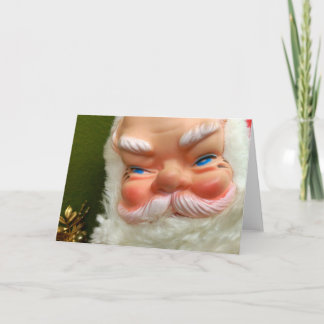 Retro-Weihnachtsmann mit Gummigesicht Feiertagskarte