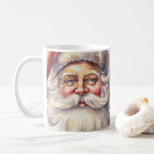 Retro Weihnachtsmann mit roter Mütze Weihnachten Kaffeetasse