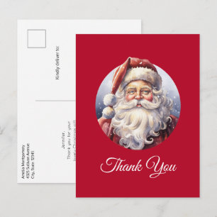Retro Weihnachtsmann mit roter Mütze Weihnachts-Da Postkarte