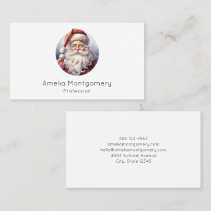 Retro Weihnachtsmann mit roter Mütze Weihnachtsges Visitenkarte