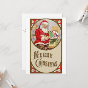 Retro-Weihnachtsmann mit seinen Farben zu Weihnach Einladung