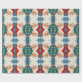 Retro-Weihnachtsmann mit Umschlagpapier für Orname Geschenkpapier (Flach)