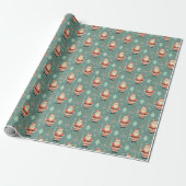 Retro-Weihnachtsmann Mitte des 20. Jahrhunderts 6- Geschenkpapier (Ungerollt)