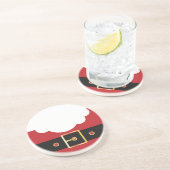 retro Weihnachtsmann Sandstein Untersetzer (Seite)