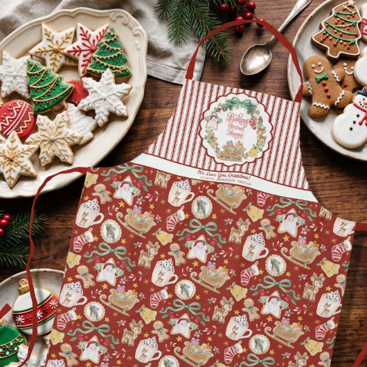 Retro Weihnachtsmann-Schlitten Weihnachtsbacken Co Schürze