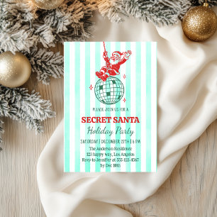 Retro Weihnachtsmann Secret Santa Weihnachtsfeier Einladung
